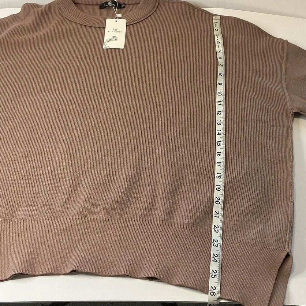 Lillusory Oversized Ribbed Sweater XL NWT Neutral Lounge Pullover - Picture 6 of 8